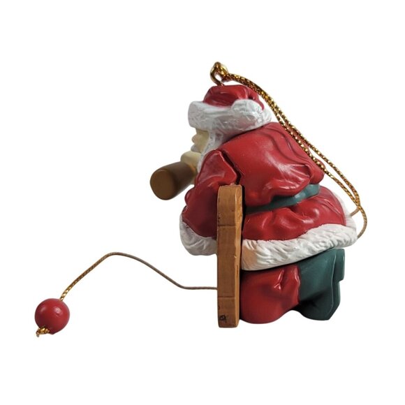 Santa's Best Christmas Ornament Sign of the Times Santa Carving 1992 VTG READ - Picture 3 of 12